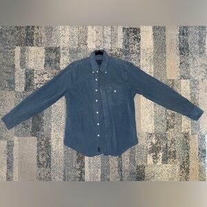 Abercrombie & Fitch Blue Corduroy Casual Button Down Shirt